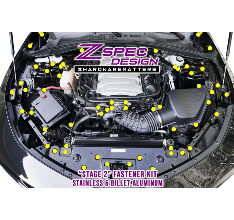 ZSPEC "Stage 2" Dress Up Bolts® Fastener Kit for '16+ Chevy V8 Camaro SS, Stainless & Billet