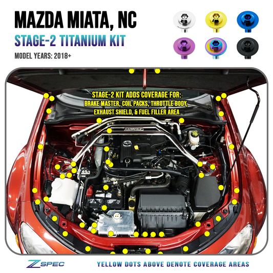 ZSPEC Stage-2 Dress Up Bolts® Fastener Kit for '23+ Mitsubishi Mirage, Titanium