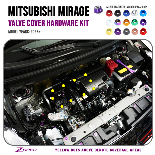 ZSPEC Valve Cover Dress Up Bolts® Fastener Kit for '23+ Mitsubishi Mirage, Stainless & Billet