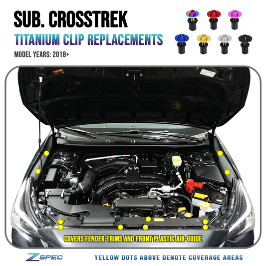 ZSPEC Titanium Plastic Clips Replacement Kit for Subaru CrossTrek '18-24