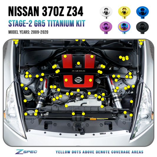 ZSPEC Stage-2 Dress Up Bolts® Hardware Kit, '09-20 Nissan 370z Z34, Titanium