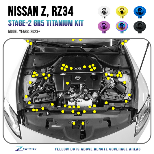 ZSPEC "Stage 2" Dress Up Bolts® Hardware Kit for Nissan Z RZ34, Titanium