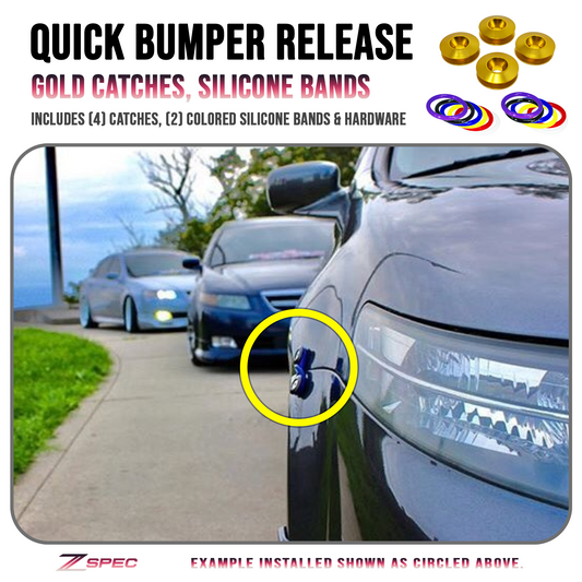 ZSPEC Quick Release Bumper Fastener Kit w/GOLD Catches & Colored Bands