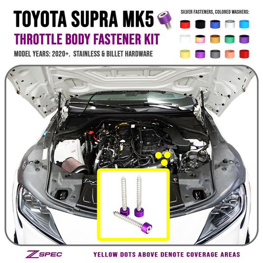 ZSPEC Throttle Body Fasteners for '20+ Toyota Supra MKV GR A90, Stainless & Billet