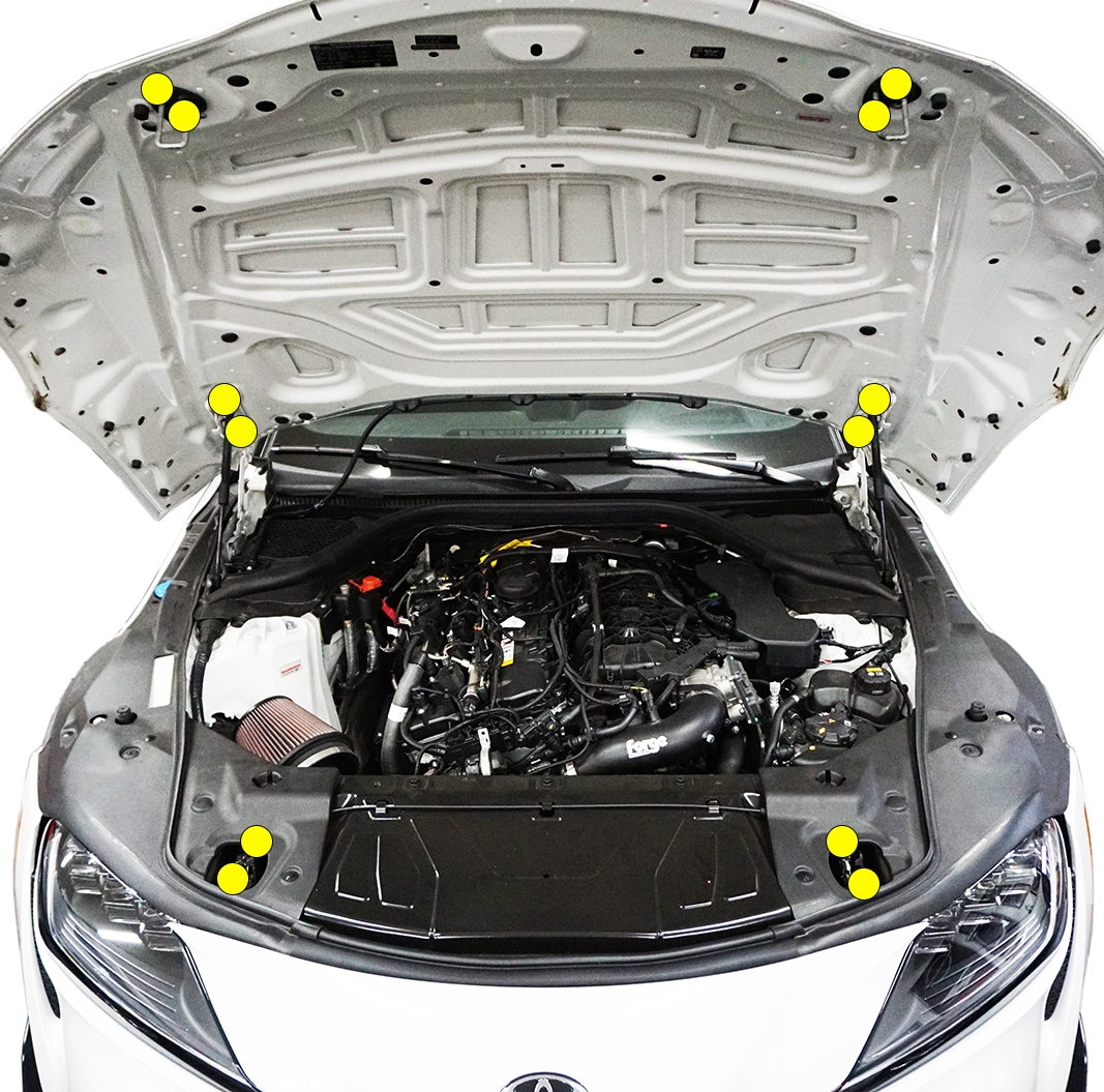 ZSPEC Hood Hinges/Latches/Catches Fasteners for '20+ Toyota Supra MKV GR A90, Titanium