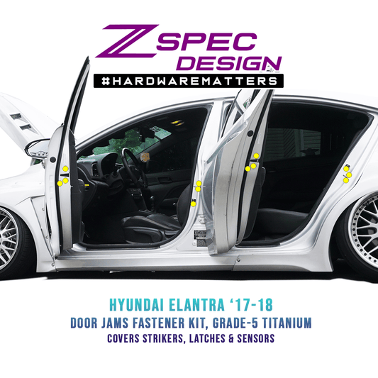 ZSPEC Dress Up Bolts® Fastener Kit for '17-18 Hyundai Elantra Door-Jams Area, Titanium