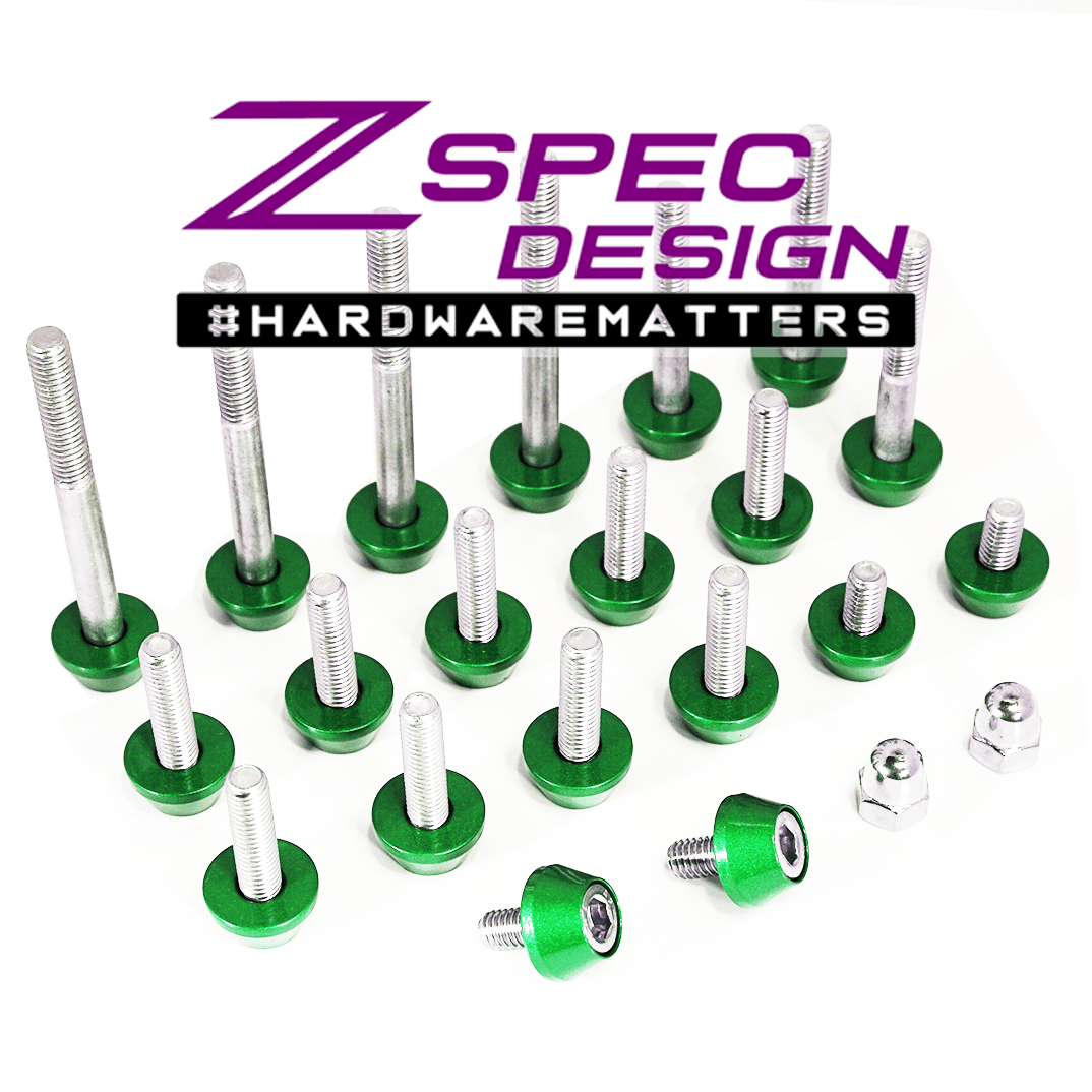 ZSPEC Plenum Fastener Kit for Nissan 350z VQ35DE +10mm (LONGER) Spacer, Stainless & Billet