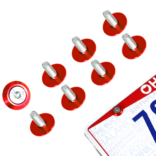 ZSPEC License Plate Bolts, Fender-Style, M6-1.0 Stainless & Billet Washers, 8-Pack