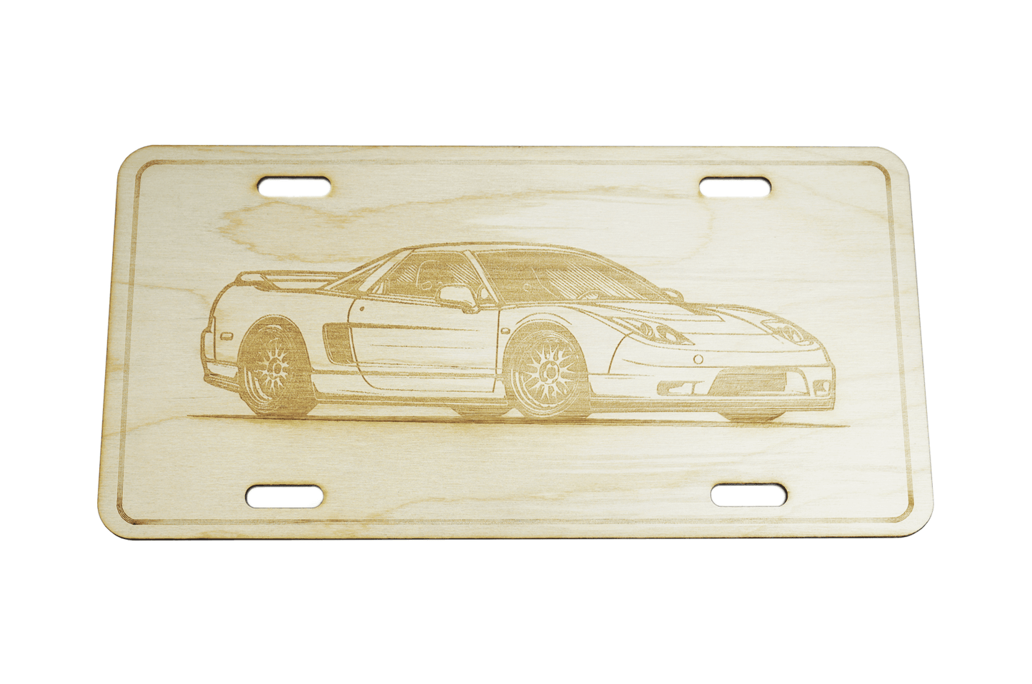 ZSPEC Acura NSX Sports Car License Plate, Birch, Ornament for Office, Garage or Man-Cave