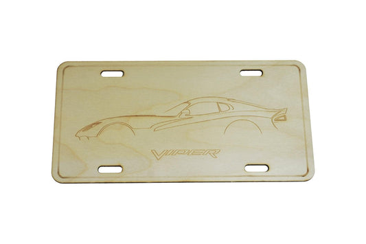 ZSPEC Dodge Viper SRT Silhouette License Plate, Birch, Ornamental