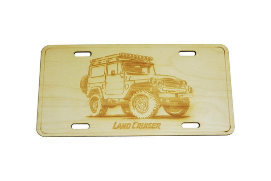 ZSPEC Early Toyota Landcruiser 4x4 License Plate, Birch, Ornamental