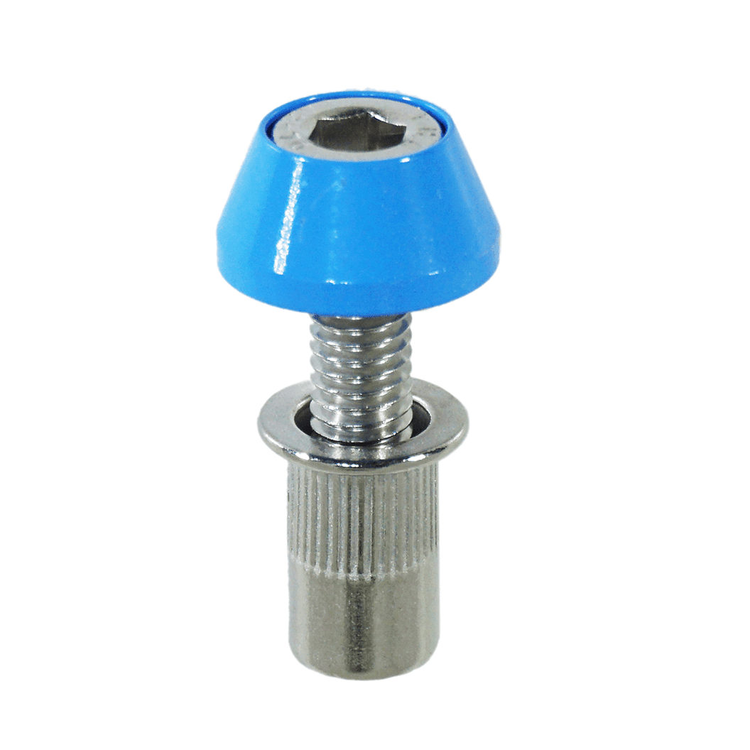 ZSPEC Body Kit Fastener, Billet-Angled Finish Washer & Stainless M6x20mm Bolt, w/ Rivet Nut, per Each