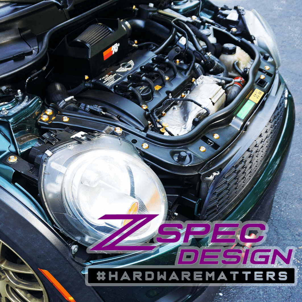 ZSPEC "Stage 3" Dress Up Bolts® Fastener Kit for '06-13 Mini R56 Hatch/Hard-Top, Stainless & Billet