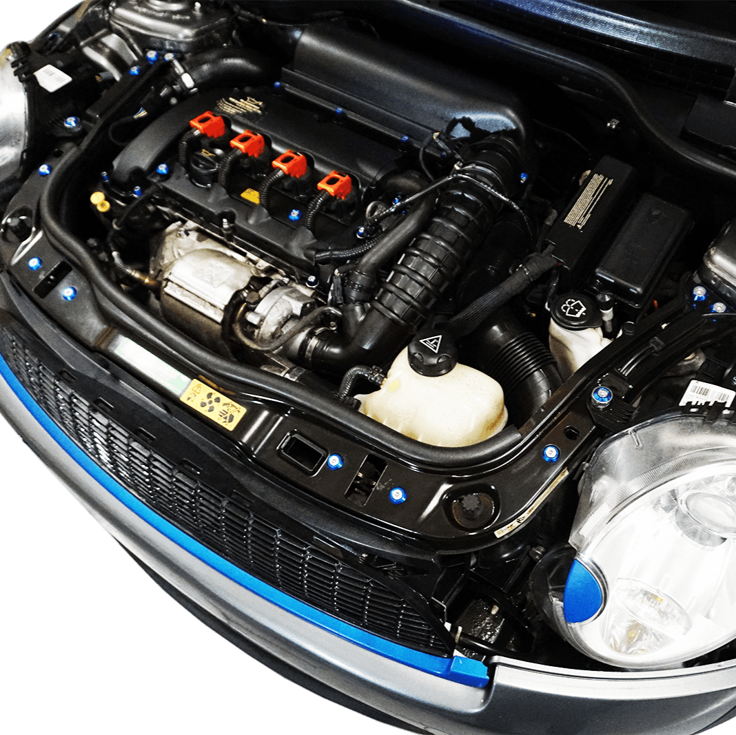 ZSPEC "Stage 3" Dress Up Bolts® Fastener Kit for '07-14 Mini Clubman R55, Stainless & Billet