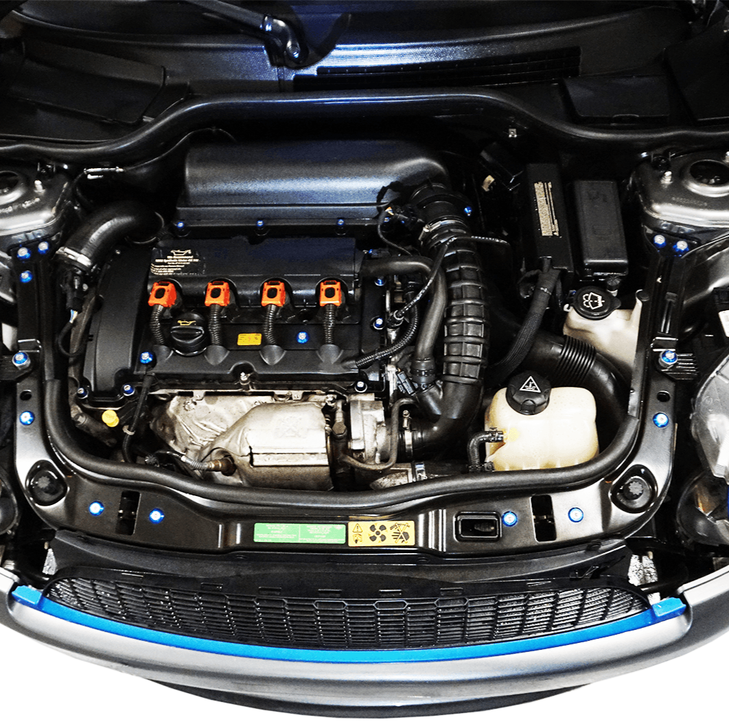 ZSPEC "Stage 3" Dress Up Bolts® Fastener Kit for '07-14 Mini Clubman R55, Stainless & Billet