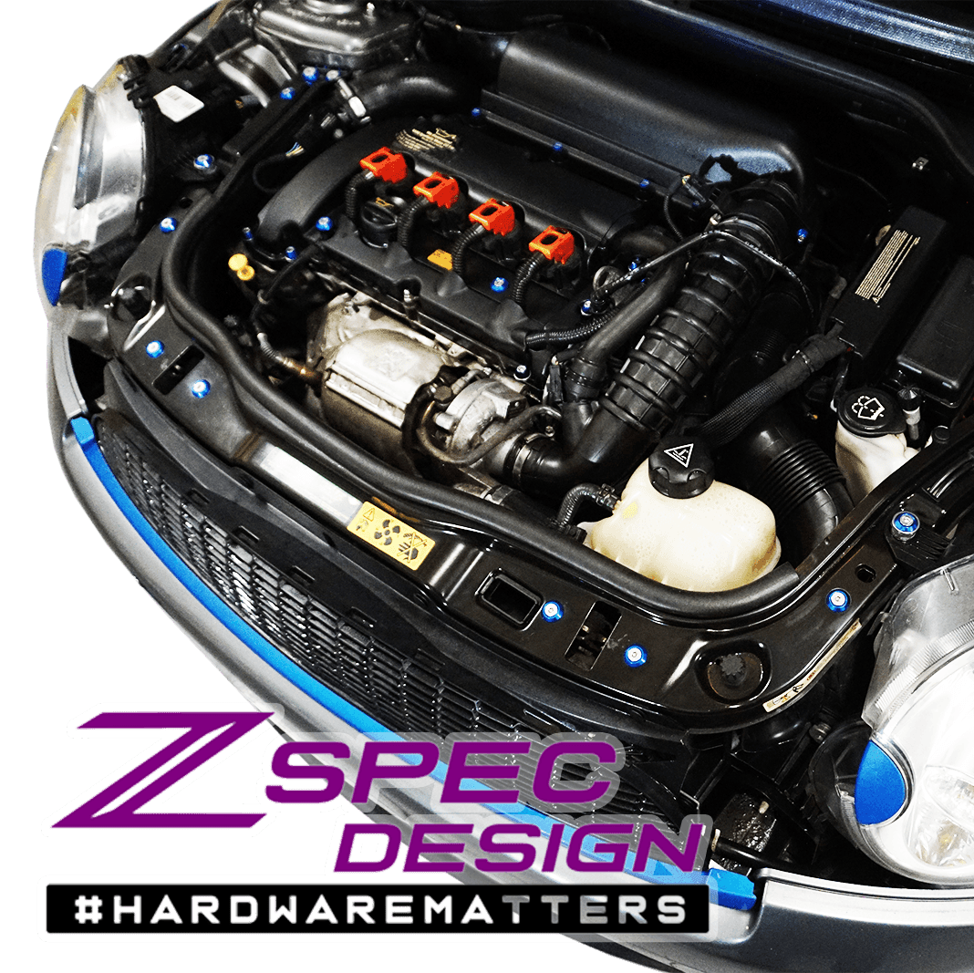 ZSPEC "Stage 3" Dress Up Bolts® Fastener Kit for '07-14 Mini Clubman R55, Stainless & Billet