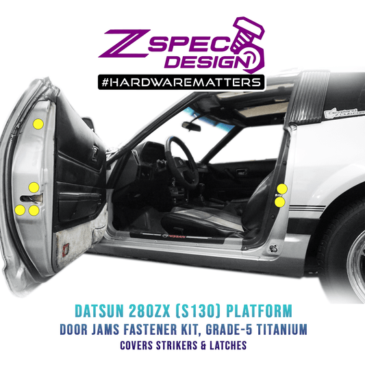 ZSPEC Dress Up Bolts® Fastener Kit, Door Jams Area for Datsun 280zx S130, Titanium