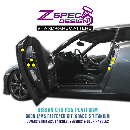 ZSPEC Door Jams Area Dress Up Bolts® Fastener Kit for '09-23 Nissan GTR (R35), Titanium