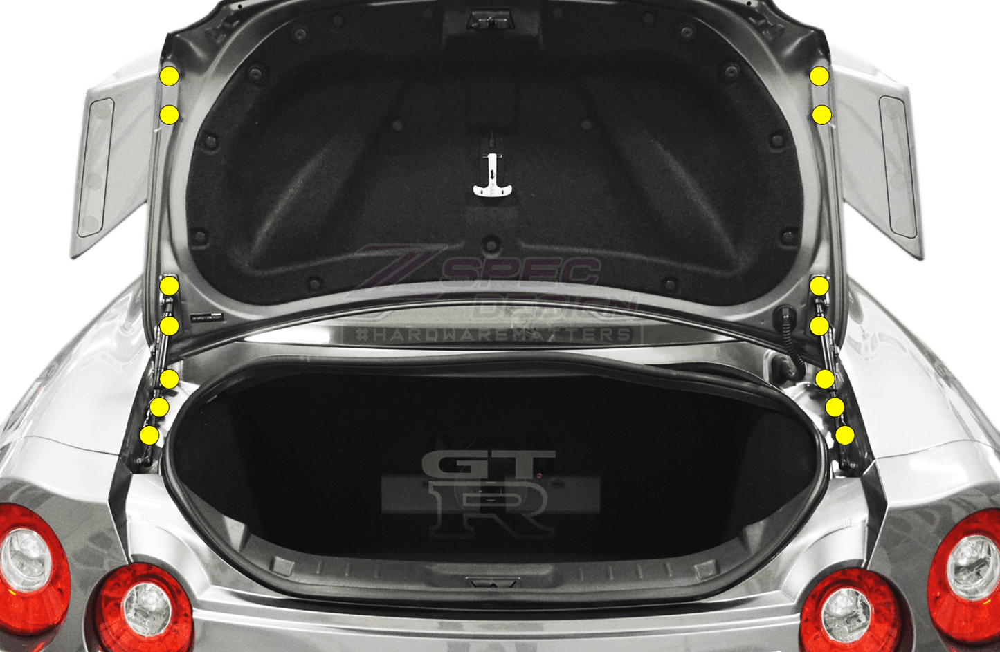 ZSPEC Trunk Area Dress Up Bolts® Fastener Kit for '09-23 Nissan GTR (R35), Titanium