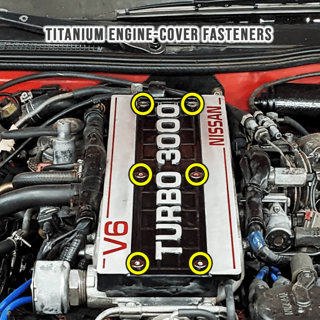 ZSPEC Engine-Cover Fasteners for '84-89 Nissan 300zx Z31, Grade-5 Titanium