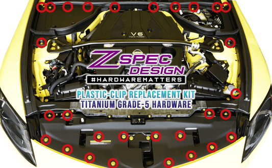 ZSPEC Plastic-Clips Replacement Kit for '23+ Nissan Z RZ34, Grade-5 Titanium