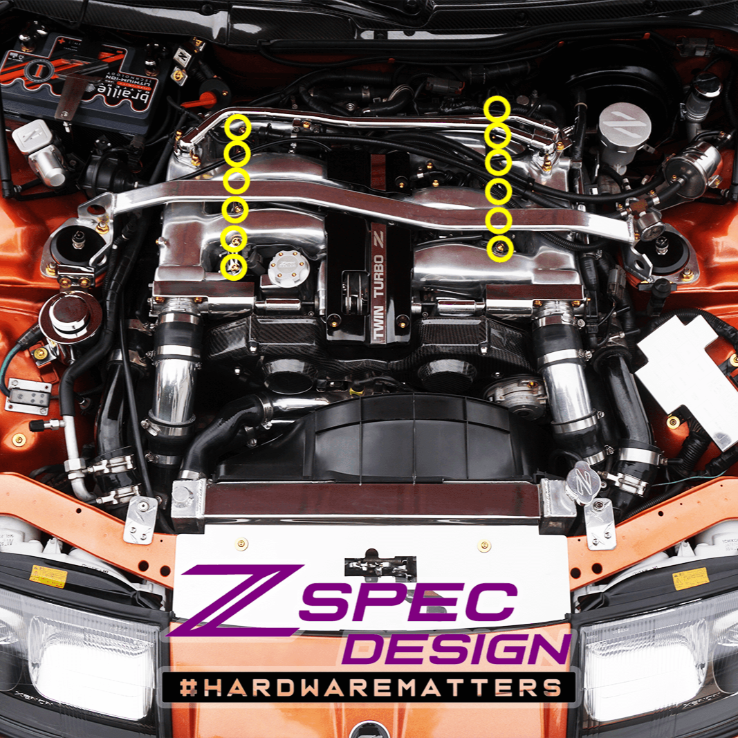 ZSPEC Coil Brackets Dress Up Bolts® Fastener Kit for 300zx Z32, Titanium