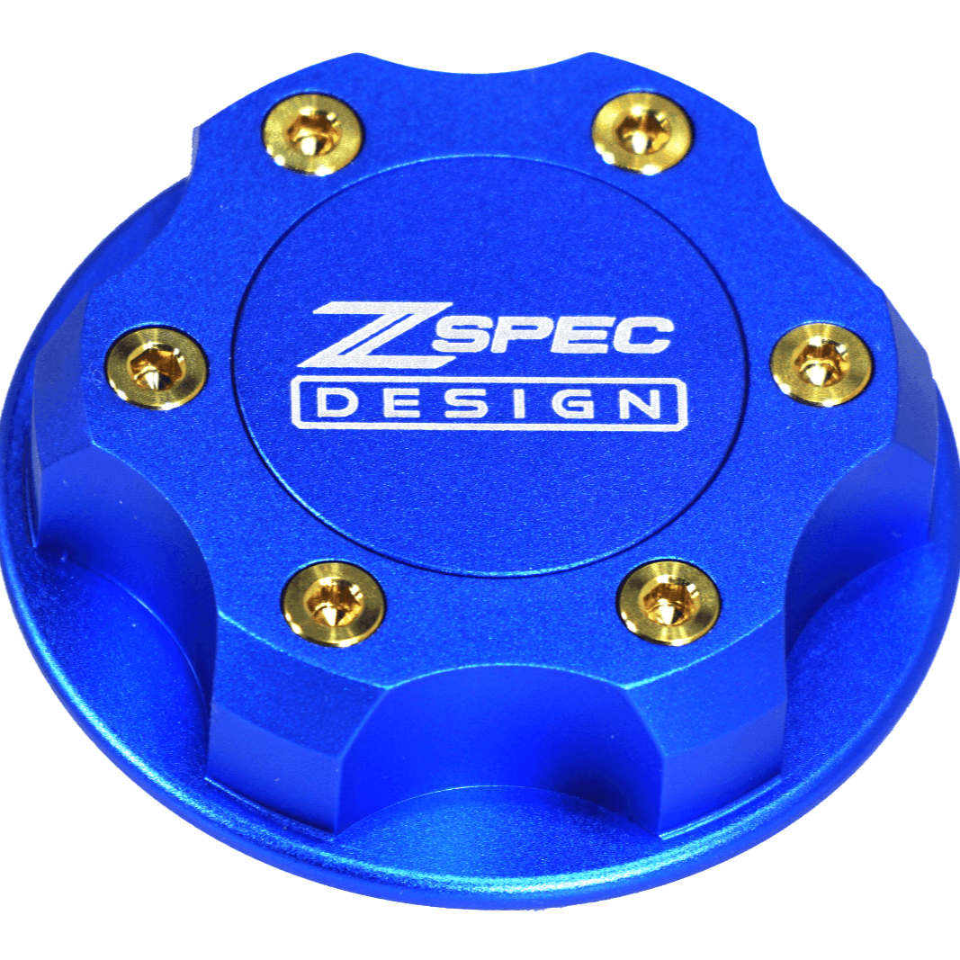 ZSPEC Billet Oil Filler Cap for Nissan/Infiniti/Datsun, Blue Cap w/ Titanium Accents
