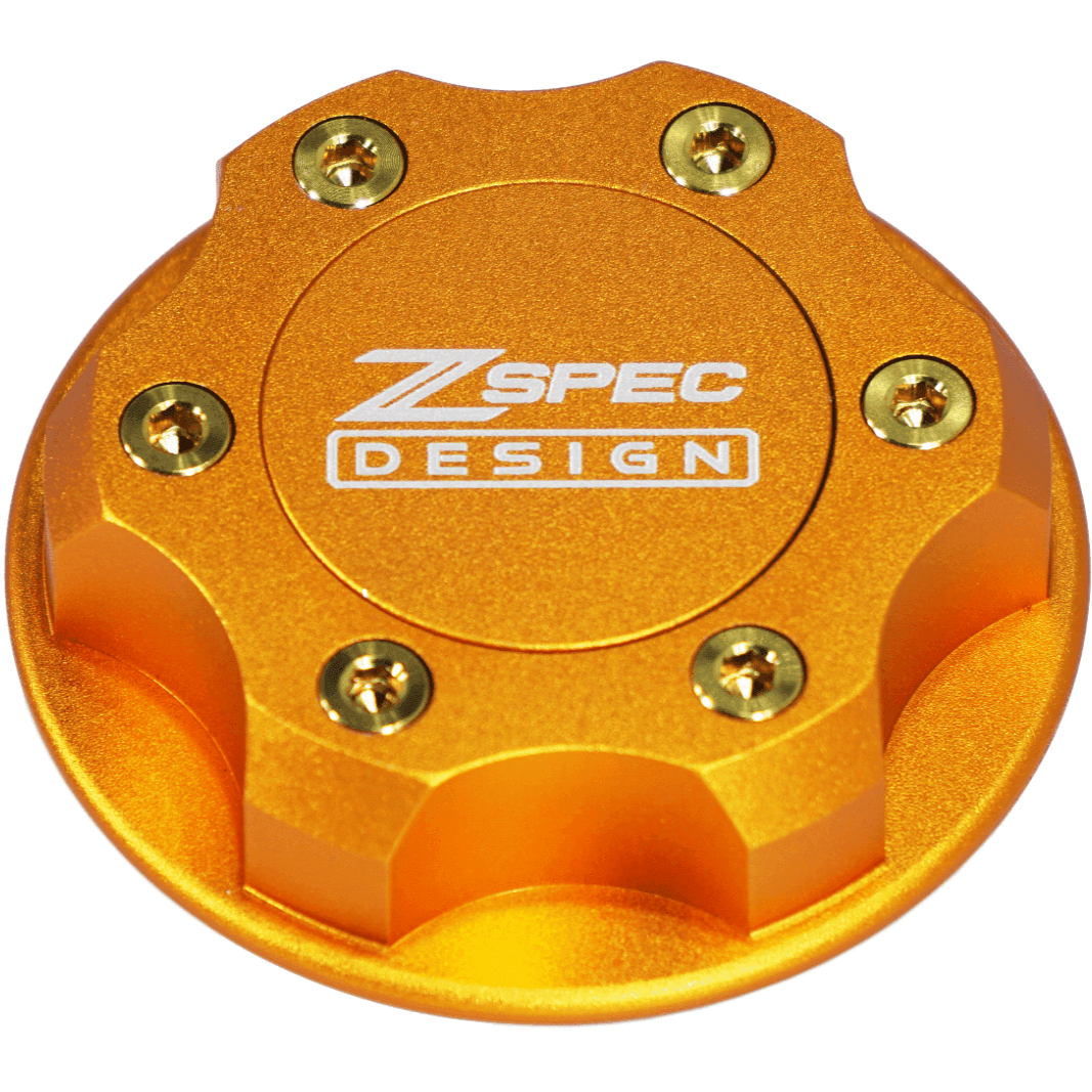 ZSPEC Billet Oil Filler Cap for Nissan/Infiniti/Datsun, Orange-Gold Cap w/Titanium Accents
