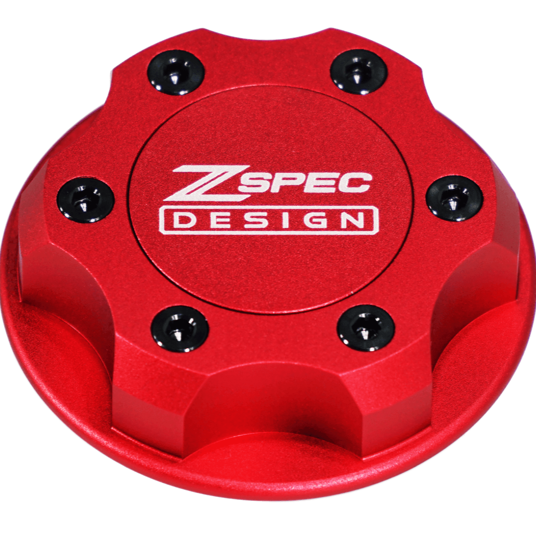 ZSPEC Billet Oil Filler Cap for Nissan/Infiniti/Datsun, Red Cap w/ Titanium Accents