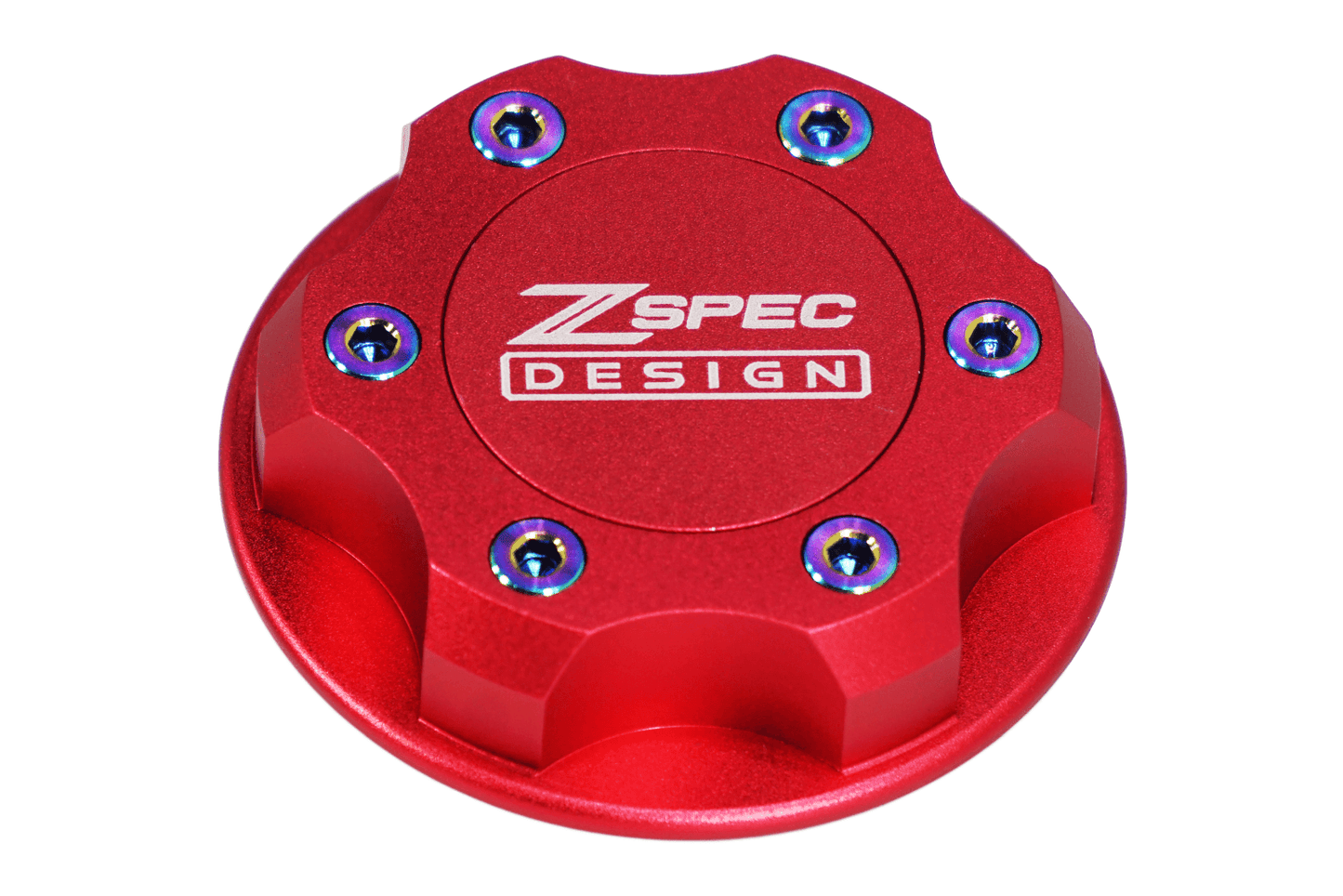 ZSPEC Billet Oil Filler Cap for Nissan/Infiniti/Datsun, Red Cap w/ Titanium Accents