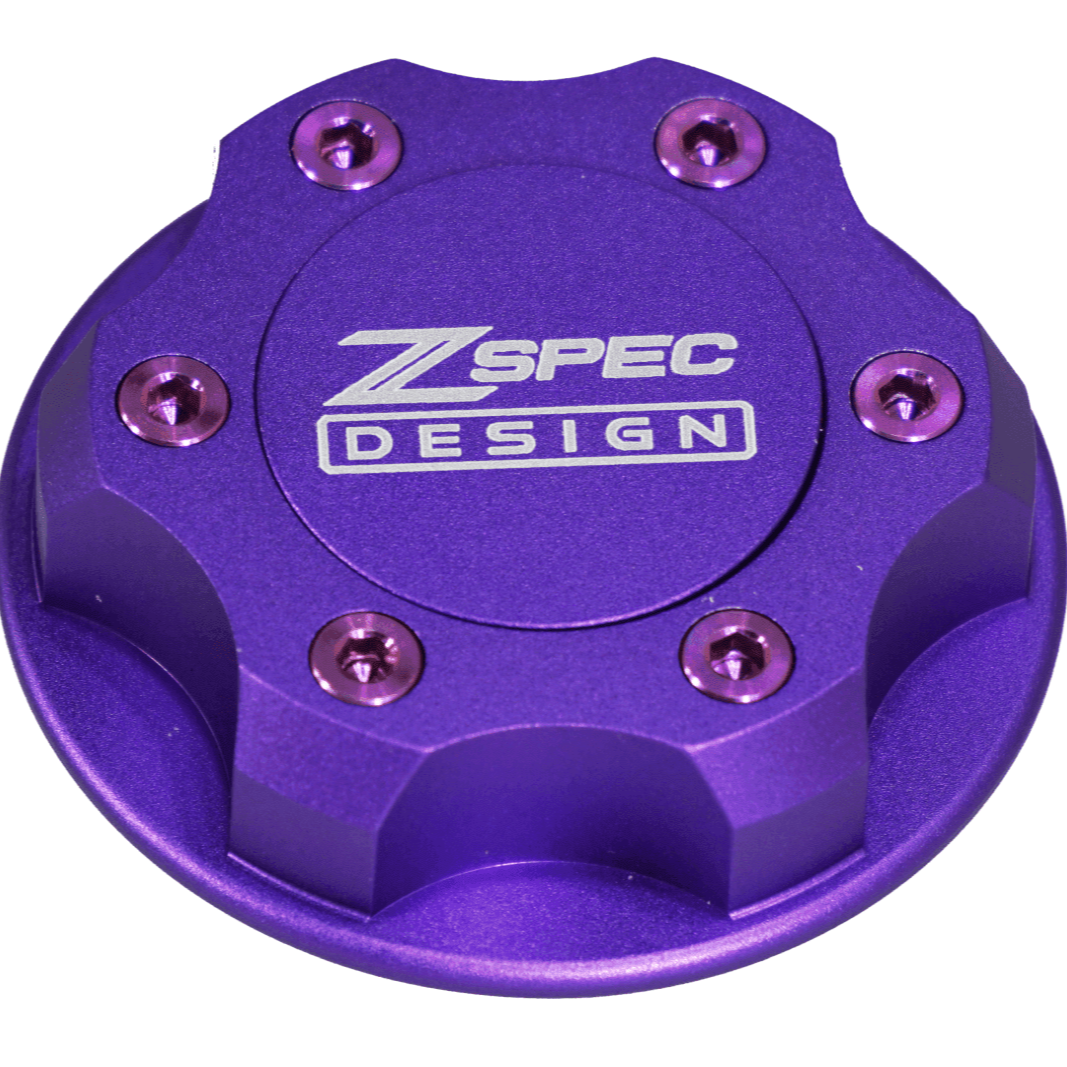 ZSPEC Billet Oil Filler Cap for Nissan/Infiniti/Datsun, Purple Cap w/ Titanium Accents