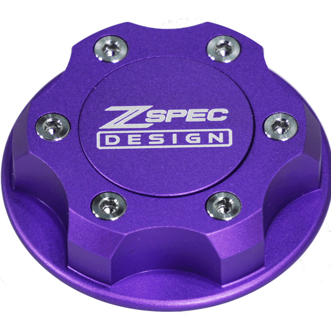 ZSPEC Billet Oil Filler Cap for Nissan/Infiniti/Datsun, Purple Cap w/ Titanium Accents