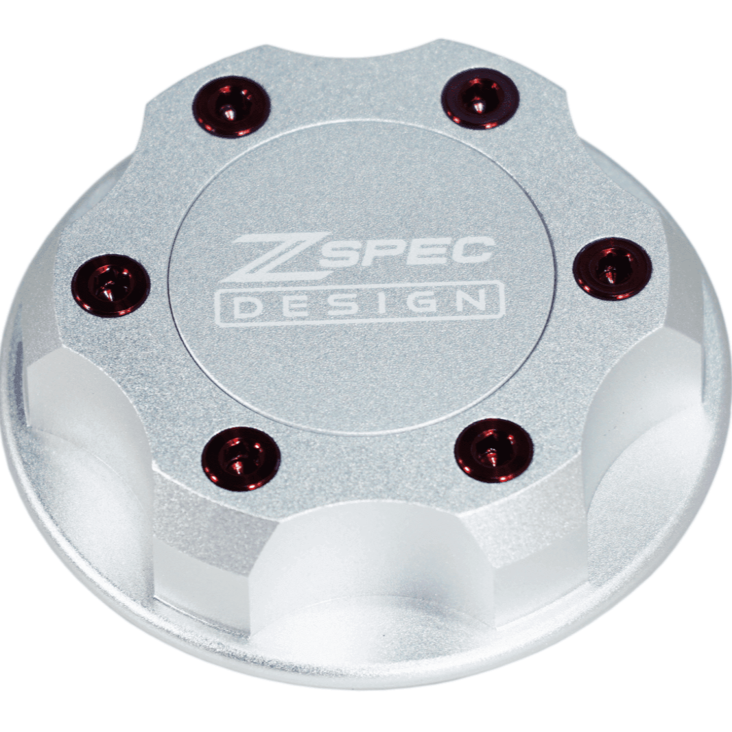 ZSPEC Billet Oil Filler Cap for Nissan/Infiniti/Datsun, Silver Cap w/ Titanium Accents