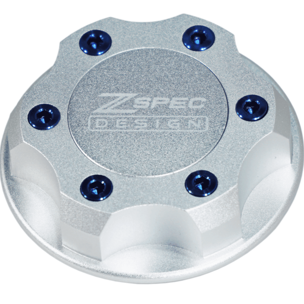 ZSPEC Billet Oil Filler Cap for Nissan/Infiniti/Datsun, Silver Cap w/ Titanium Accents