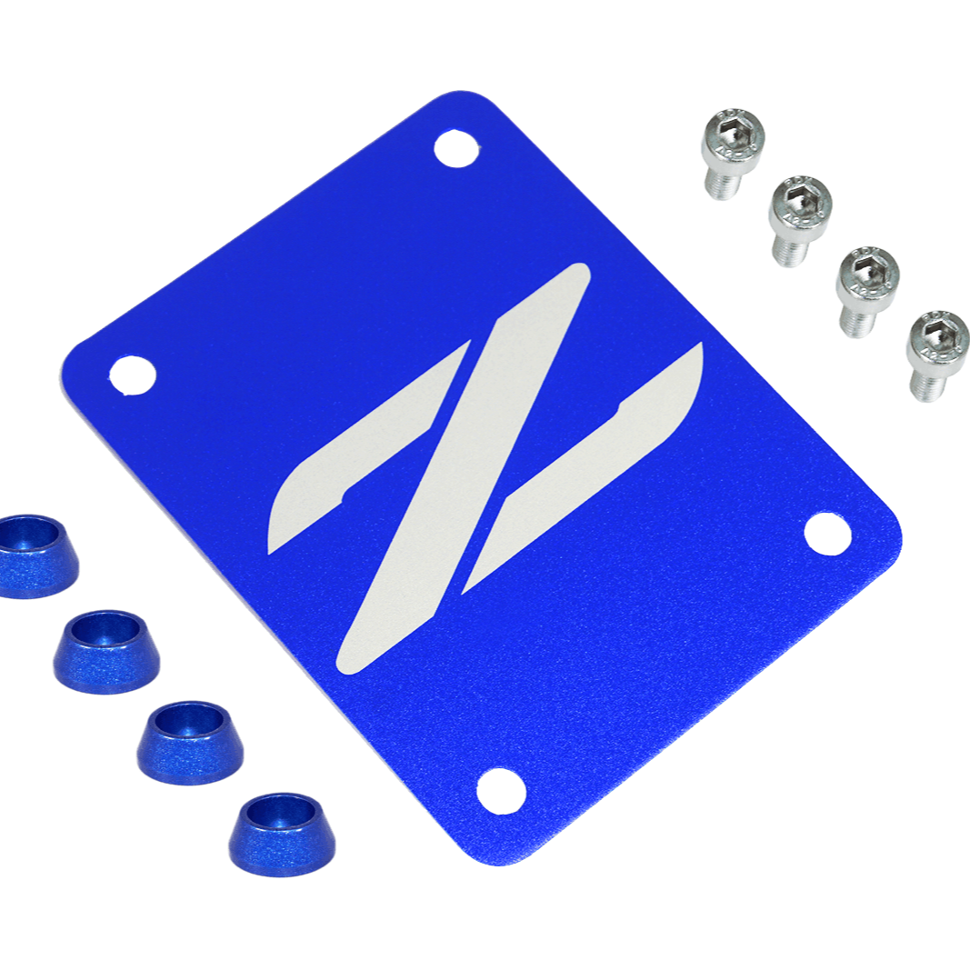 ZSPEC Blue PTU Holes Cover Plate for Z32 300zx, Billet