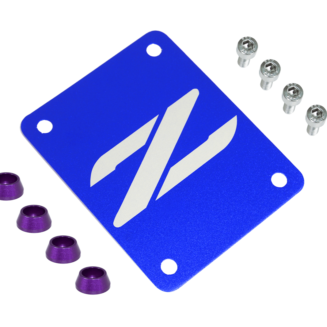ZSPEC Blue PTU Holes Cover Plate for Z32 300zx, Billet