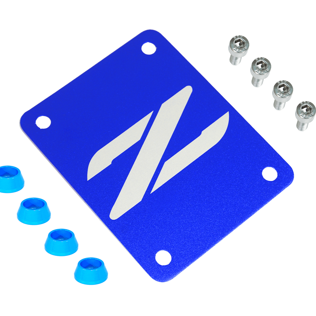 ZSPEC Blue PTU Holes Cover Plate for Z32 300zx, Billet