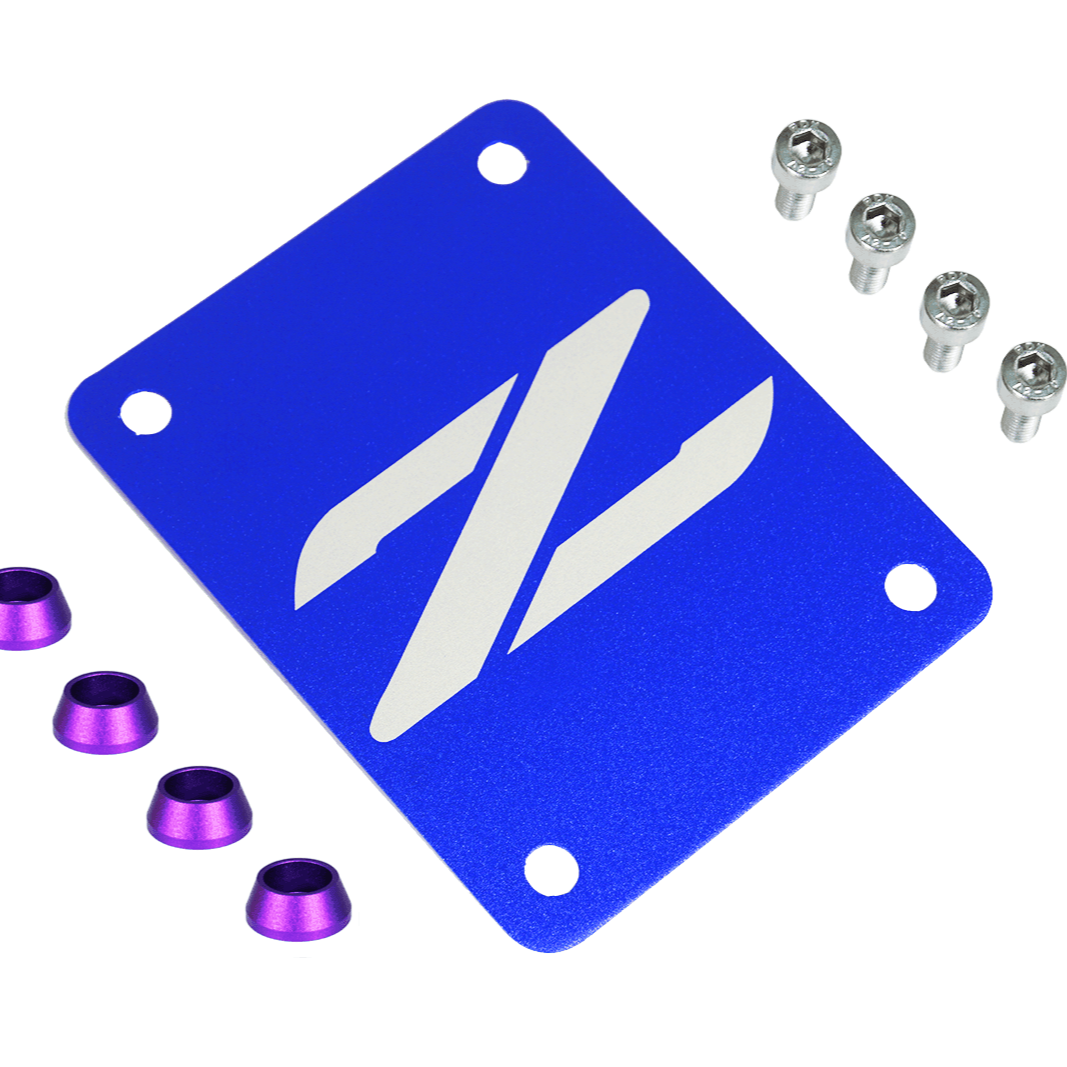 ZSPEC Blue PTU Holes Cover Plate for Z32 300zx, Billet