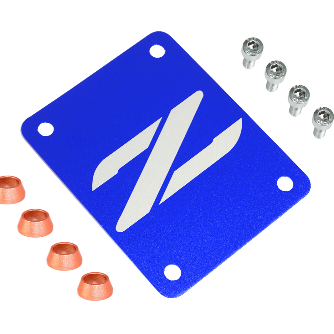 ZSPEC Blue PTU Holes Cover Plate for Z32 300zx, Billet