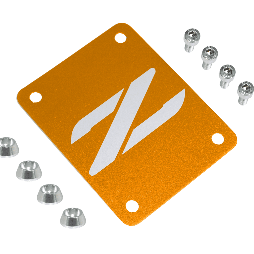 ZSPEC Orange-Gold PTU Holes Cover Plate for Z32 300zx, Billet, w/ Hardware
