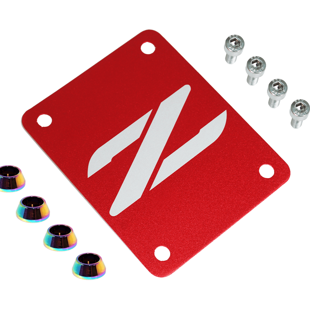 ZSPEC Red PTU Holes Cover Plate for Z32 300zx, Billet