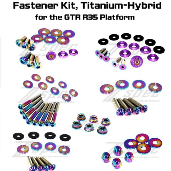 ZSPEC "Stage 1" Dress Up Bolts® Fastener Kit for '09-23 Nissan GTR (R35), Titanium & Billet