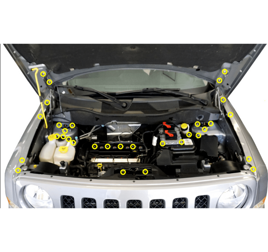 ZSPEC "Stage 2" Dress Up Bolts® Fastener Kit for Jeep Patriot & Compass, Stainless & Billet