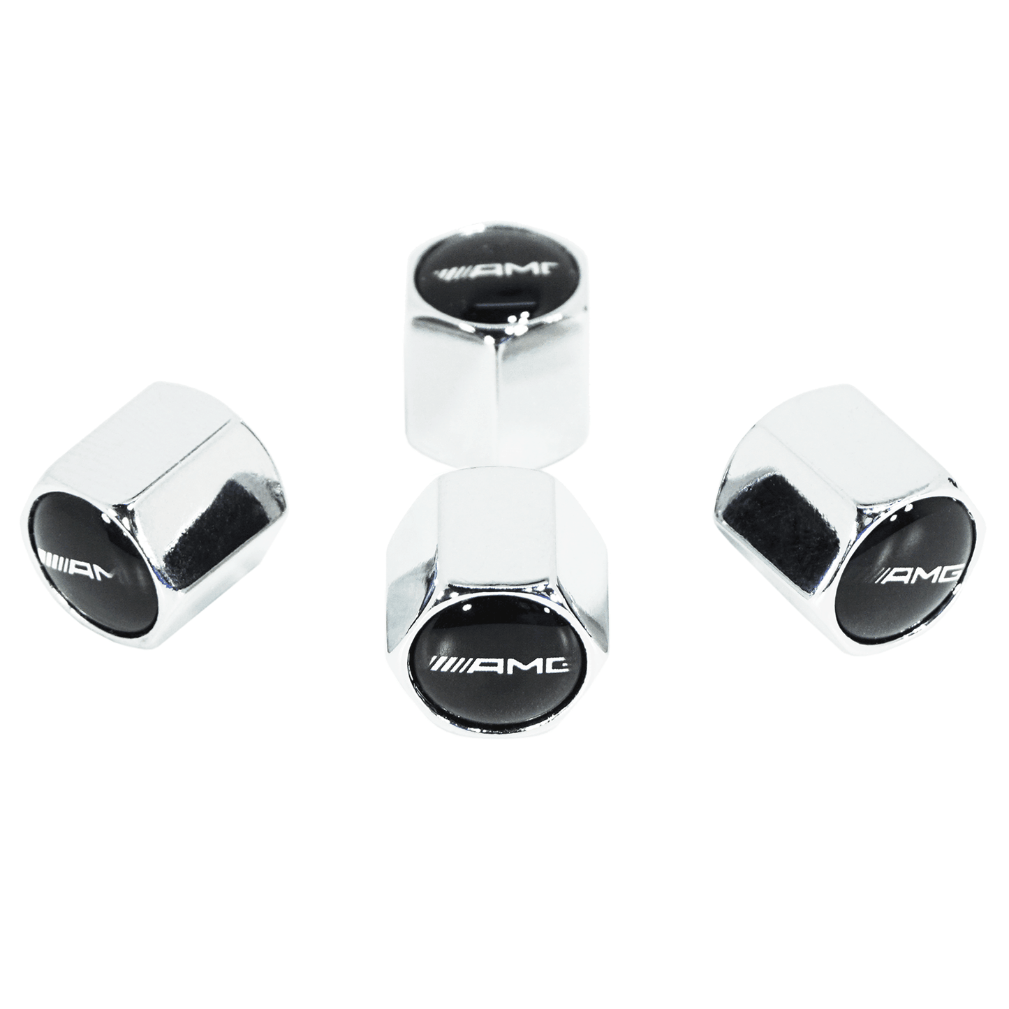Chrome Valve Stem Tire Caps, Style: AMG