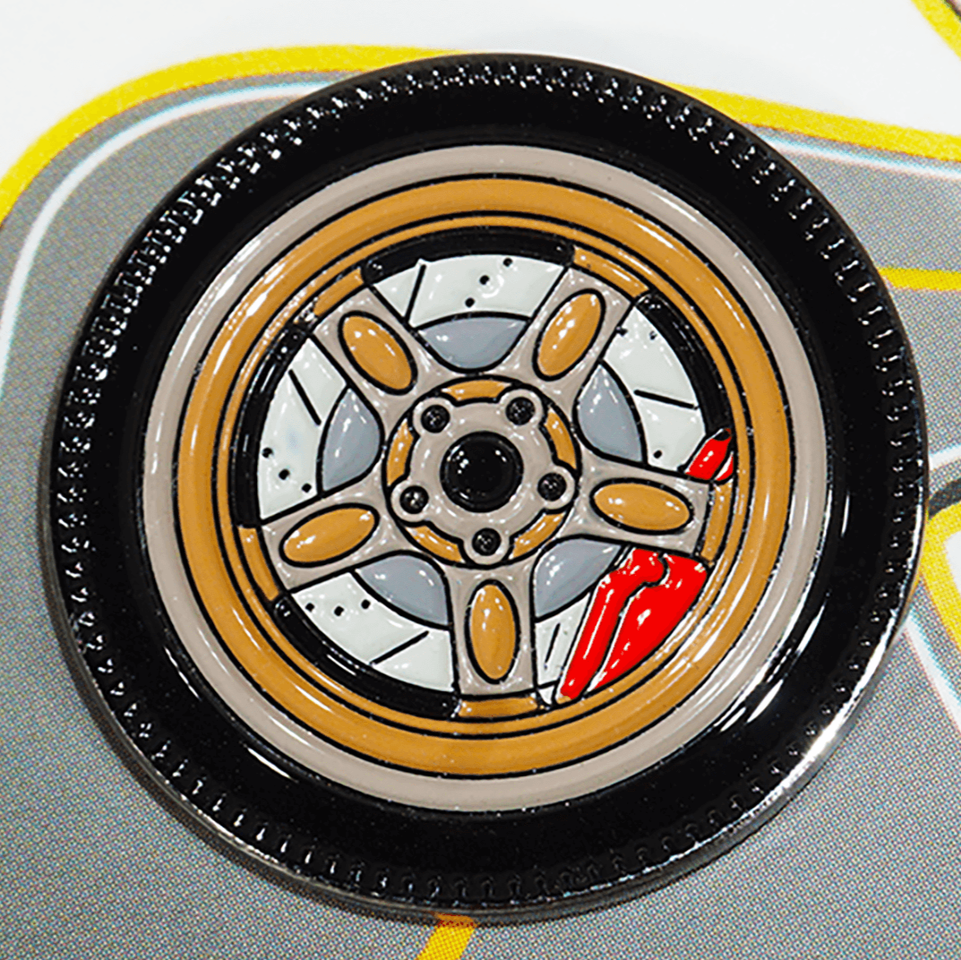 ZSPEC Wheel Pin - Bronze Volk-Style Design - great for Lapels, Hats, Backpacks