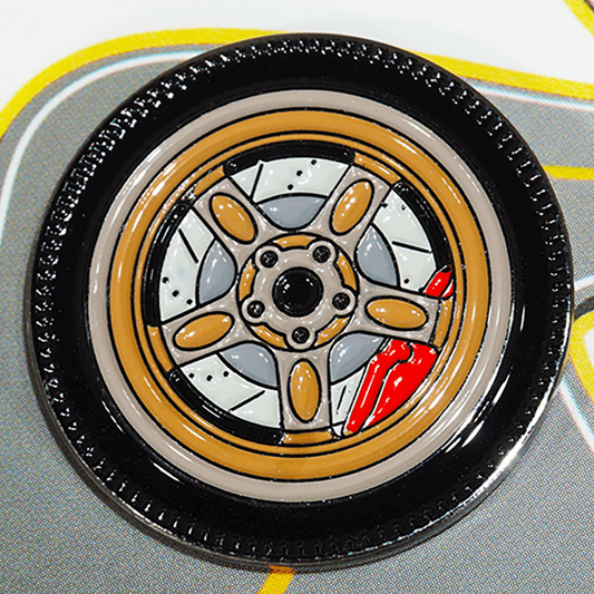 ZSPEC Wheel Pin - Bronze Volk-Style Design - great for Lapels, Hats, Backpacks