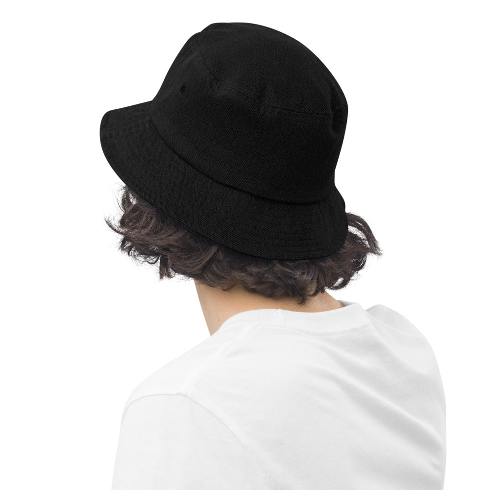 Black denim bucket hat