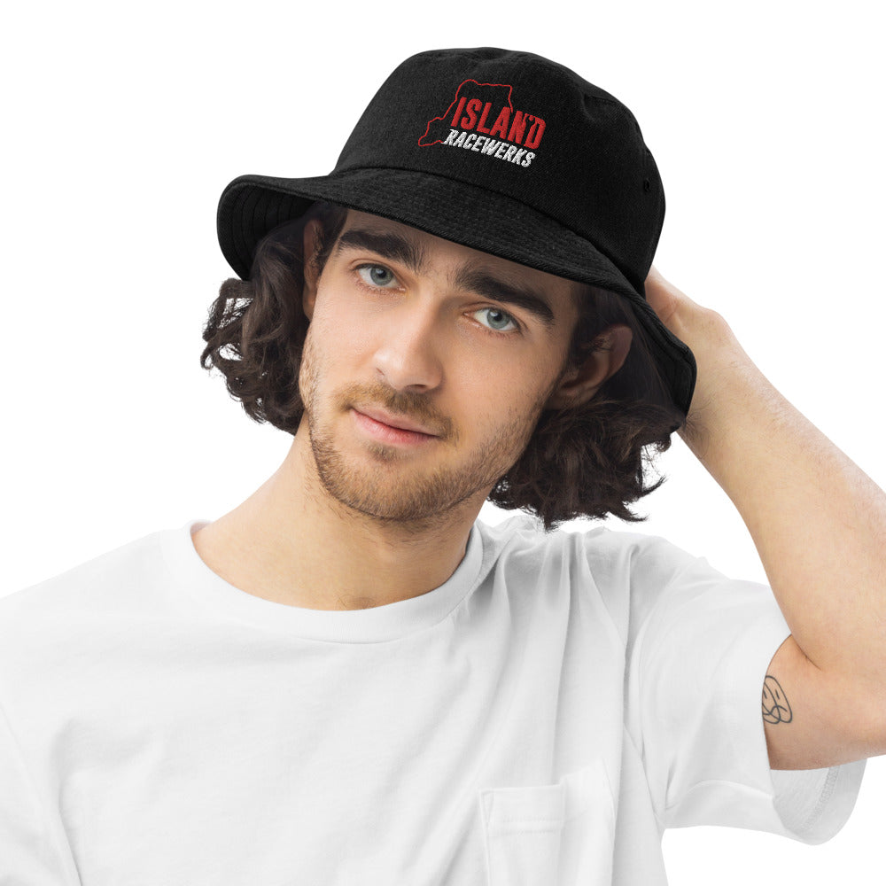 Black denim bucket hat